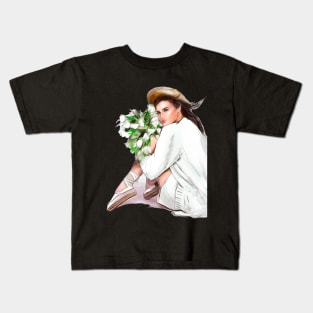 Brunette bride with excitement in her eyes Kids T-Shirt